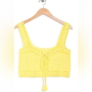 Cotton Emporium Crochet Bralette Yellow NWT
